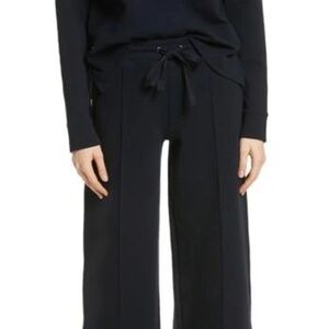 VINCE Jersey Culotte Pants in Coastal Blue Seamed Elegant Knit Trousers S NWT